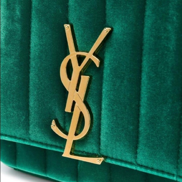 Brand New YSL Vicky Small in Velvet Green - Picture 4 of 7